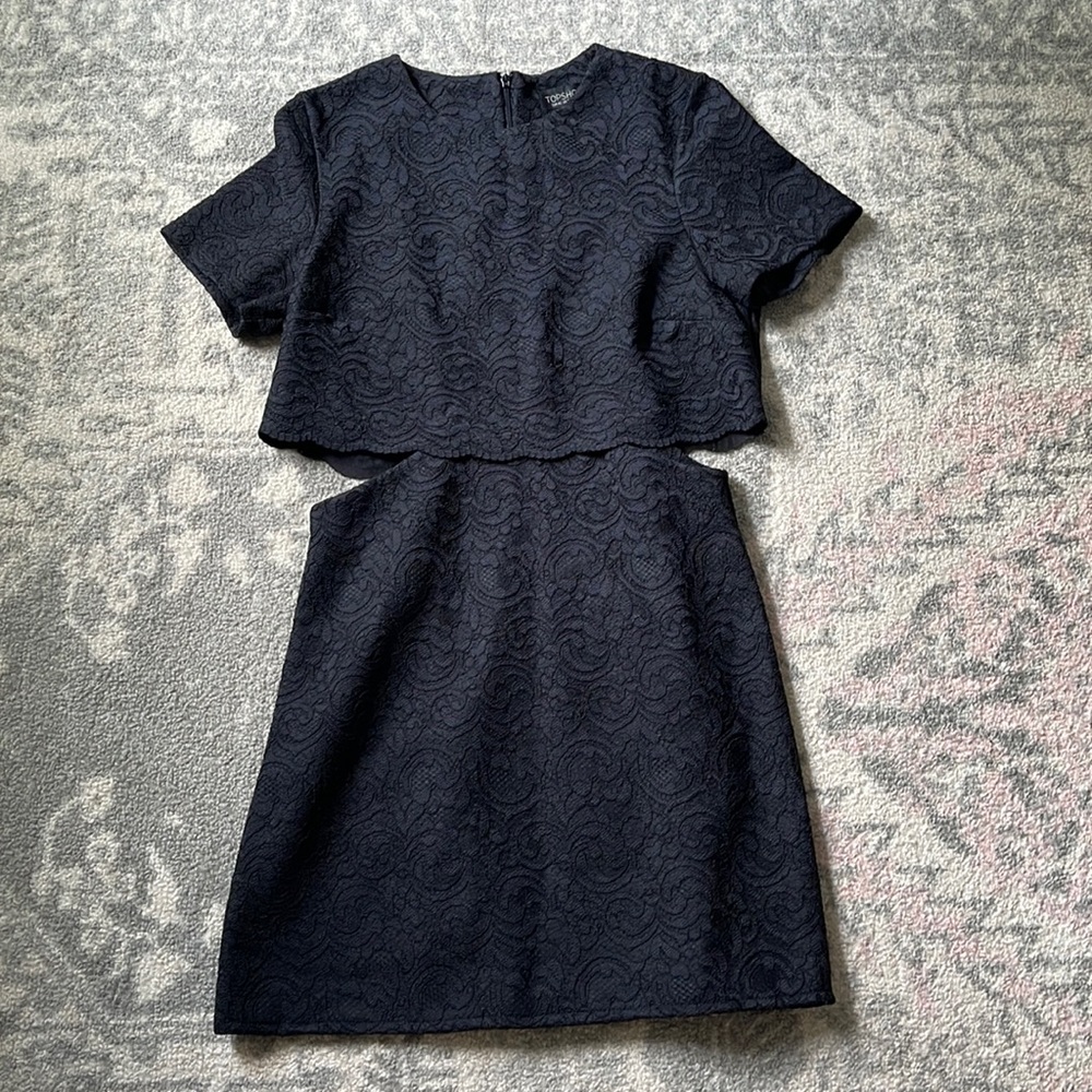 Black Topshop Jacquard Dress